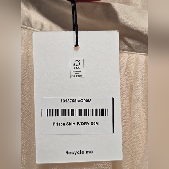 Reformation Prisca Elegant Cream Tulle Skirt Size M - Picture 13 of 17